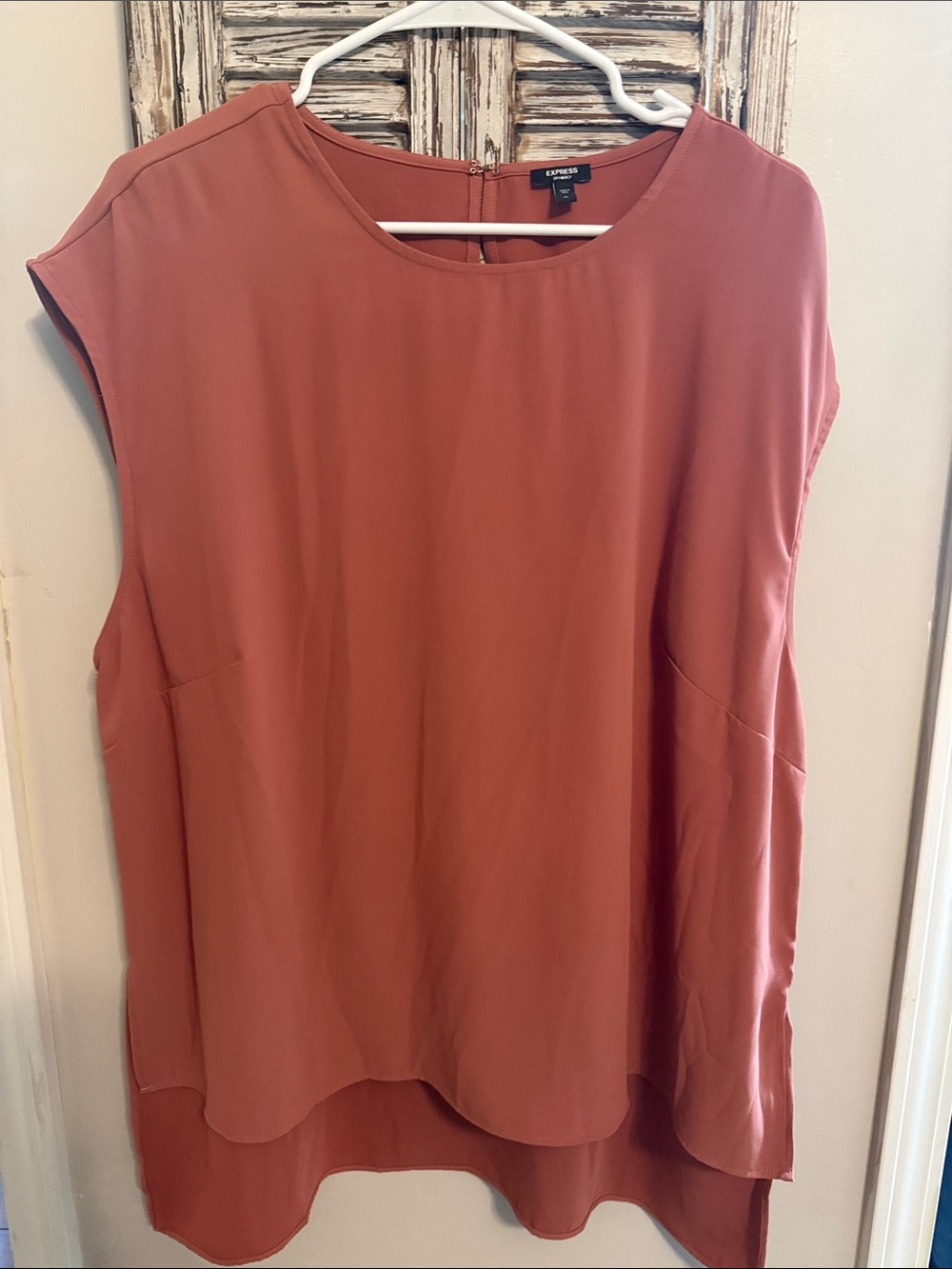 Express Women's Dusty Rose Sleeveless High-Low Tunic